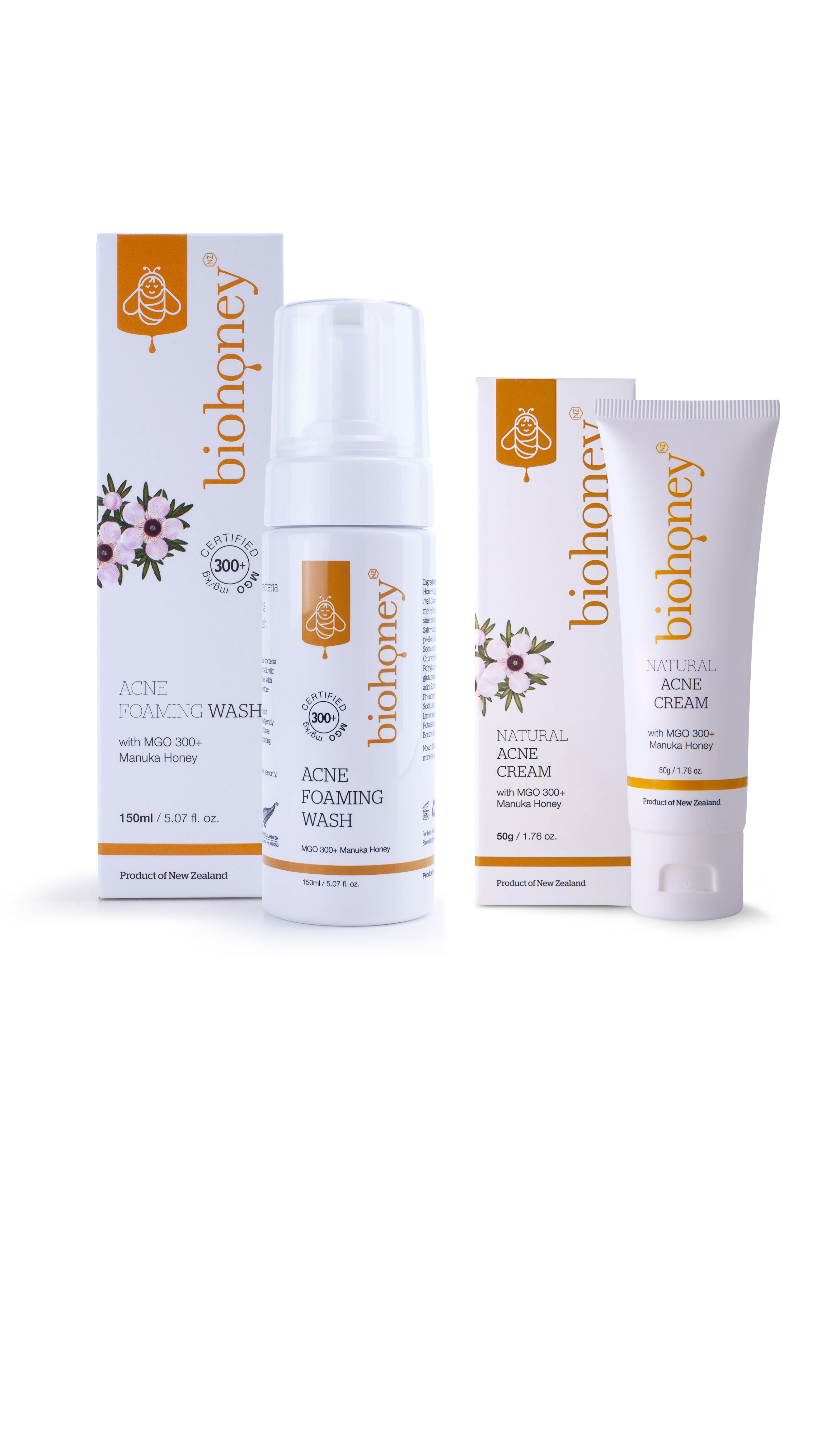 Acne Foaming Wash + Acne Cream combo – Biohoney