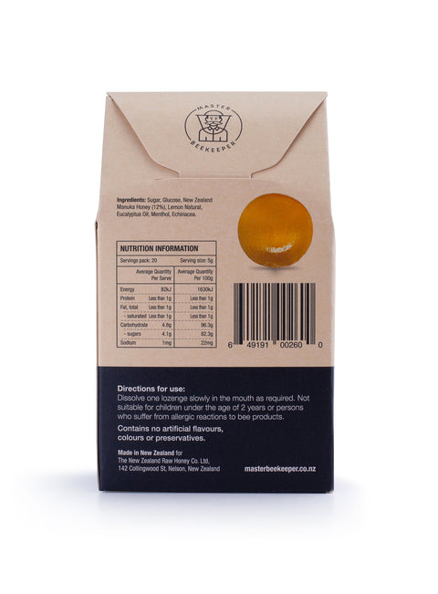 Raw Mānuka Honey & Lemon Lozenges